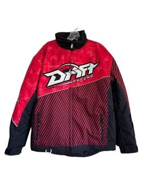 Drift Racing Race On Snowmobile Jacket Insulated Lined Waterproof Womens Large L